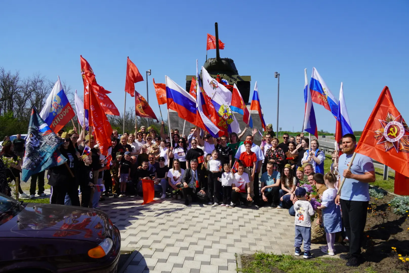 В Каневской состоялся автопробег в честь Великой Победы